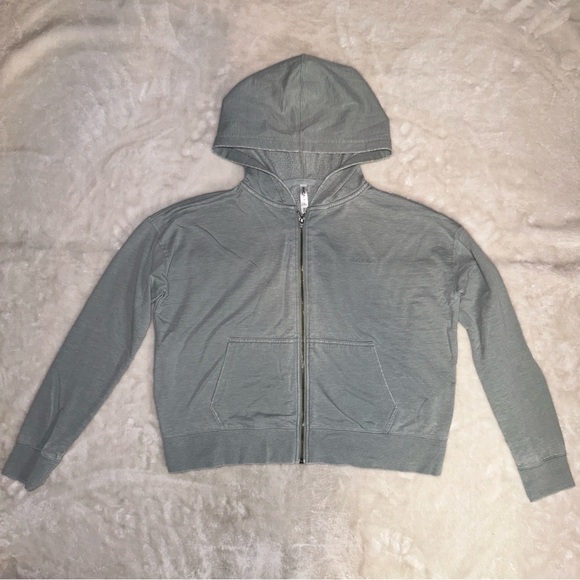 RVCA Sage Green Full Zip Up Hoodie Sweatshirt Size Small - Picture 2 of 16
